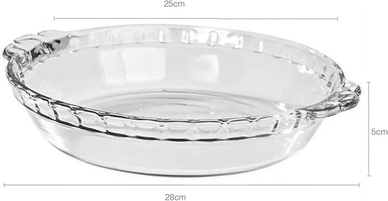 MARINEX Large Fluted Glass Pie Dish 1.6L – Durable Heat-Resistant Borosilicate Bakeware | Transparent Oven-Safe Round Fluted Pie Pan for Baking Large Pies, Quiches, Tarts & Desserts - Image 2